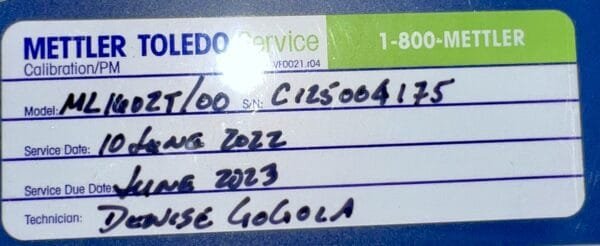 Mettler Toledo ML1602T/00 0.01g - 1620g - Image 9