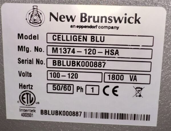 Eppendorf New Brunswick Celligen Blu Bioreactor M1374 - 120 - HSA with Accessories - Image 22