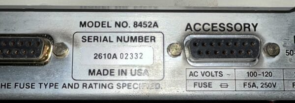 Hewlett Packard Diode Array Spectrophotometer 8452A - Image 10